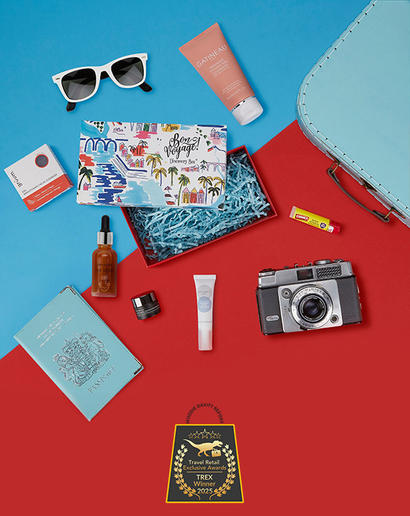 Winner - Bon Voyage Discovery Box – Jet2 Exclusive 2024 – On the Mark Beauty<br>
<span>Inflight TREX category</span>